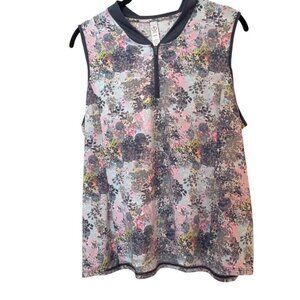 Tee Time women's golf quarter zip shirt multi color lightweight  size XL